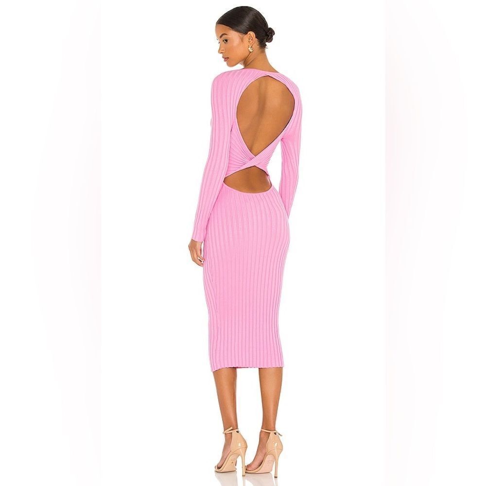 MORE TO COME Laura Open Back Dress in Pink
